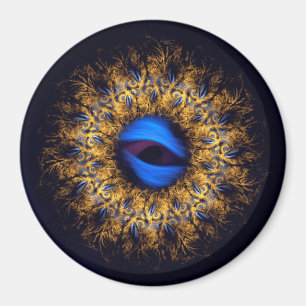 Fractal mandala king's oog magneet