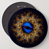 Fractal mandala king's oog ronde button 6,0 cm (Voorkant /achterkant)
