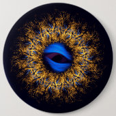 Fractal mandala king's oog ronde button 6,0 cm (Voorkant)