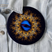Fractal mandala king's oog ronde button 6,0 cm (In situ)