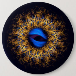 Fractal mandala king's oog ronde button 6,0 cm