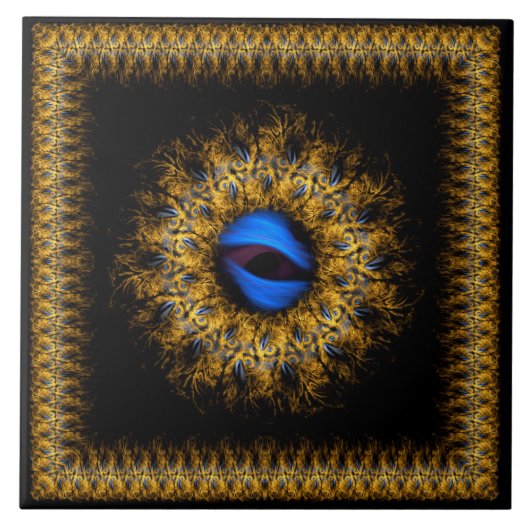 Fractal mandala king's oog tegeltje (Voorkant)