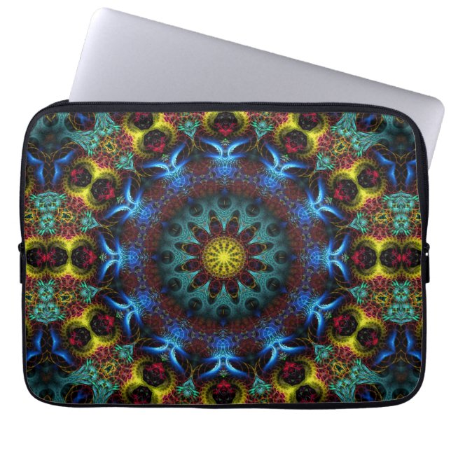 Fractal Mandala Lace Art Notitieboek Laptop Sleeve (Voorkant)