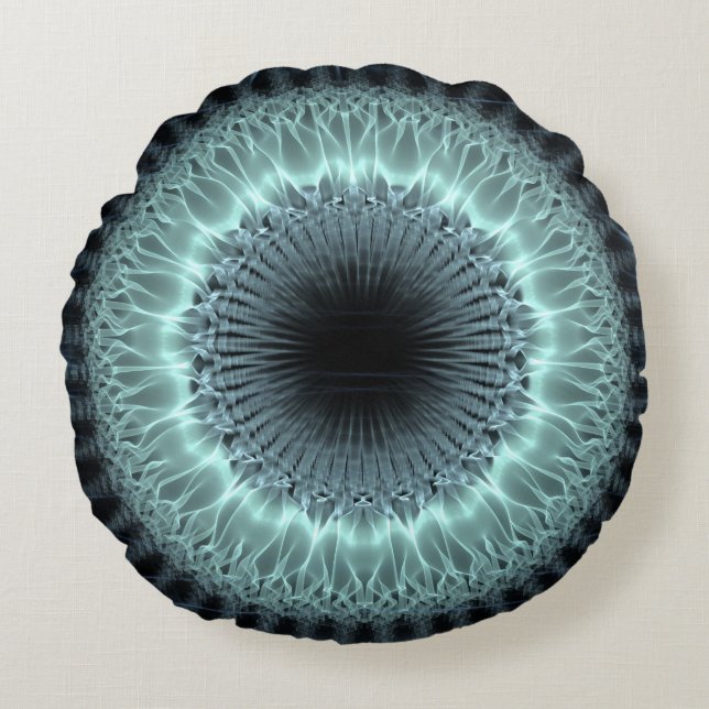 Fractal Mandala Rond Kussen (Voorkant)