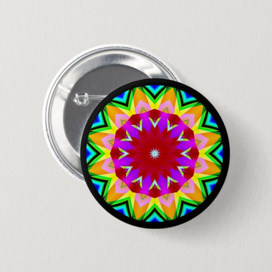 Fractal Mandala Ronde Button 5,7 Cm (Voorkant /achterkant)