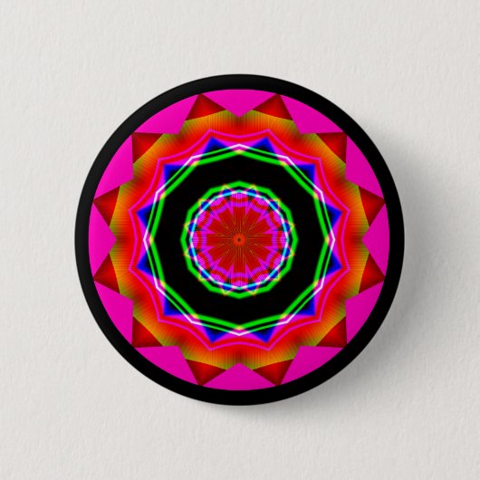 Fractal Mandala Ronde Button 5,7 Cm (Voorkant)
