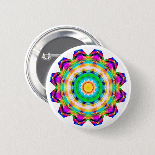 Fractal Mandala Ronde Button 5,7 Cm (Voorkant /achterkant)