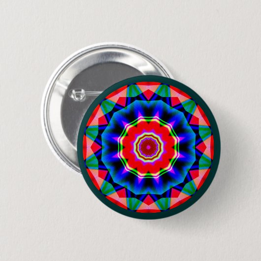Fractal Mandala Ronde Button 5,7 Cm (Voorkant /achterkant)