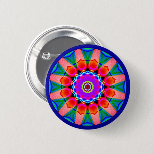 Fractal Mandala Ronde Button 5,7 Cm (Voorkant /achterkant)