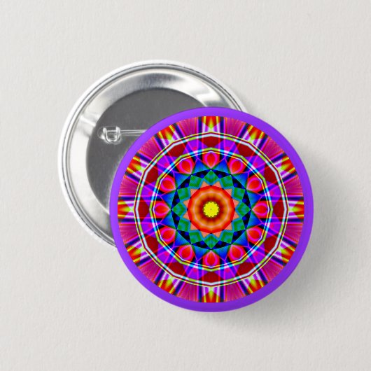 Fractal Mandala Ronde Button 5,7 Cm (Voorkant /achterkant)