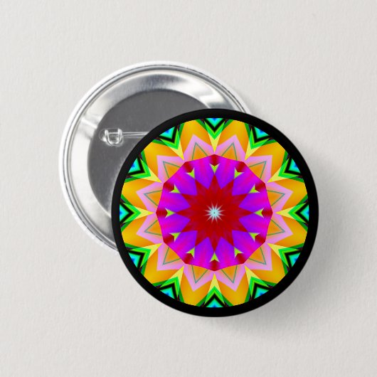 Fractal Mandala Ronde Button 5,7 Cm (Voorkant /achterkant)