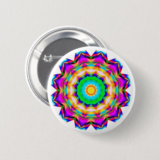 Fractal Mandala Ronde Button 5,7 Cm (Voorkant /achterkant)