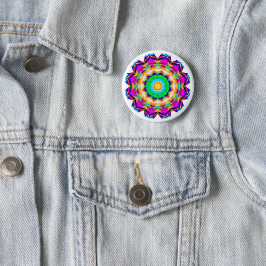 Fractal Mandala Ronde Button 5,7 Cm (In situ)
