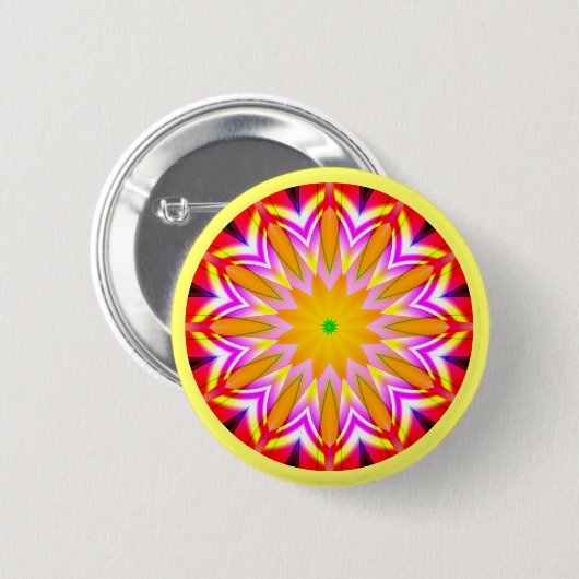 Fractal Mandala Ronde Button 5,7 Cm (Voorkant /achterkant)