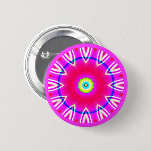 Fractal Mandala Ronde Button 5,7 Cm (Voorkant /achterkant)