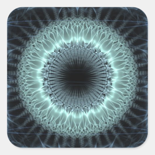 Fractal Mandala Vierkante Sticker (Voorkant)