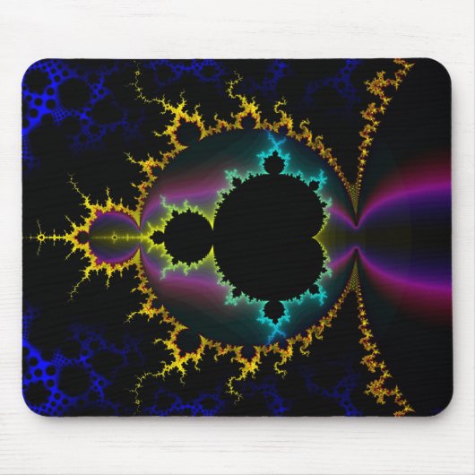 Fractal Mandelbrot Electric Night Mousepad Muismat (Voorkant)