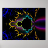 Fractal Mandelbrot Electric Night Poster (Voorkant)