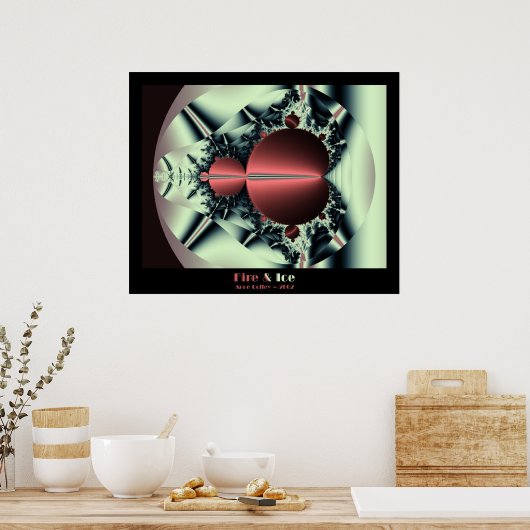 Fractal Mandelbrot Fire en Ice Fractal Poster (Keuken)