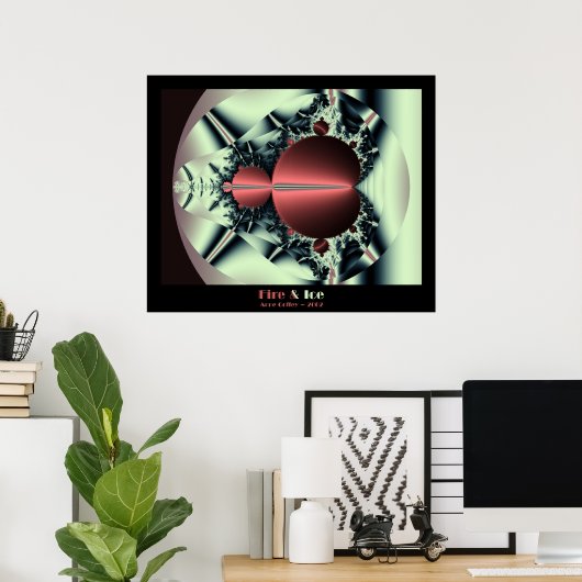 Fractal Mandelbrot Fire en Ice Fractal Poster (Thuiskantoor)