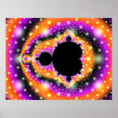 Fractal Mandelbrot Oranje Roze Poster (Voorkant)