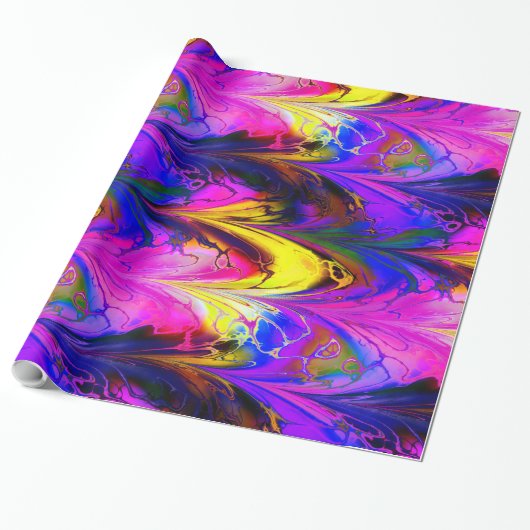 Fractal Marble 7A Wrapping Paper Cadeaupapier (Uitgerold)