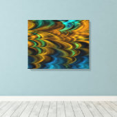 Fractal Marmer 4-4 Verpakt Canvas Afdruk (Insitu (Houten vloer))