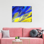 Fractal Marmer 4-6 Verpakt Canvas Afdruk (Insitu (Woonkamer))