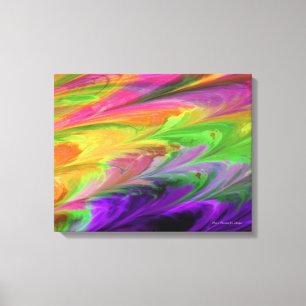 Fractal Marmer 4-8 Verpakt Canvas Afdruk