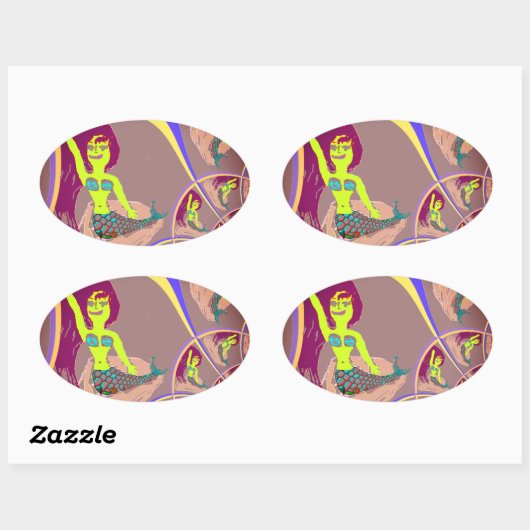 Fractal Mermaid Fantasy Stickers (Vel)