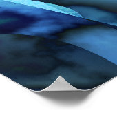 Fractal met blauwe grijze en groene geometrische v poster (Hoek)