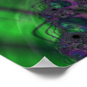 Fractal met groene en Paarse wervelkolom Poster (Hoek)