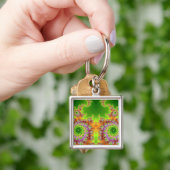 Fractal met groene ogen sleutelhanger (Hand)
