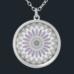 Fractal Minakari Design Zilver Vergulden Ketting<br><div class="desc">Een mooie fractale kunst,  Mandala met minakari werkt.</div>