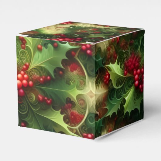 Fractal Mistletoe Favor Box Bedankdoosjes (Voorkant Zijde)