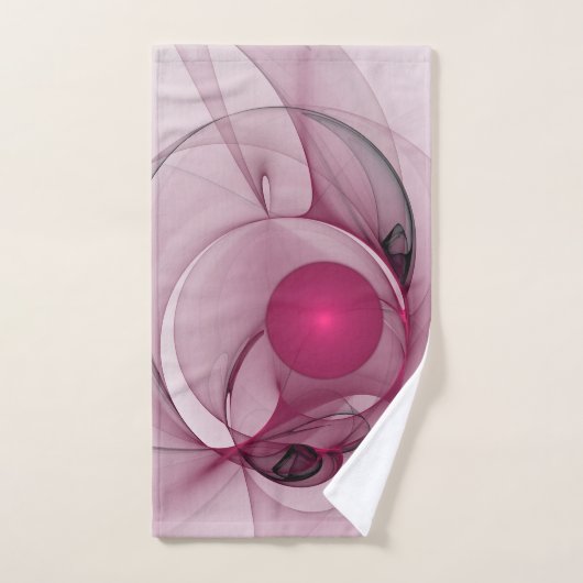 Fractal, moderne Abstracte Berry roze kunst Bad Handdoek (Handdoek)