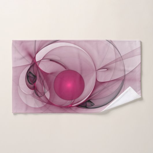 Fractal, moderne Abstracte Berry roze kunst Bad Handdoek (Handdoek)
