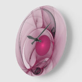 Fractal, moderne Abstracte Berry roze kunst Grote Klok (Hoek)