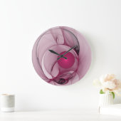 Fractal, moderne Abstracte Berry roze kunst Grote Klok (Huis)