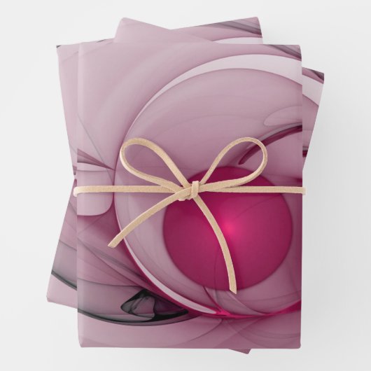Fractal, moderne Abstracte Berry roze kunst Inpakpapier Vel (In situ)