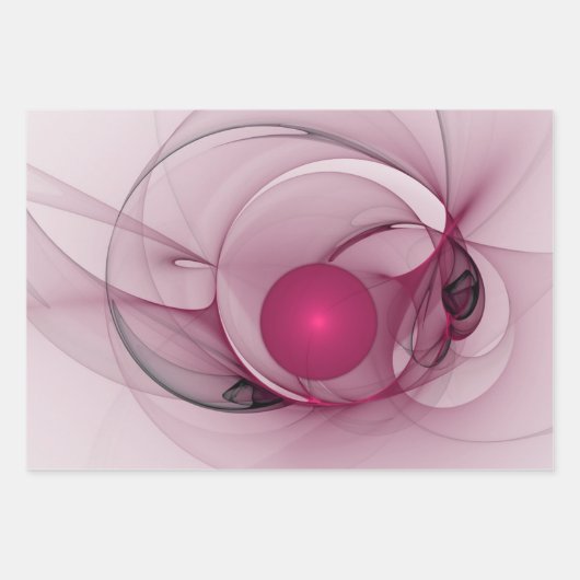 Fractal, moderne Abstracte Berry roze kunst Inpakpapier Vel (Voorkant)