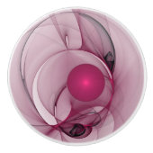 Fractal, moderne Abstracte Berry roze kunst Keramische Knop (Voorkant)