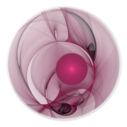 Fractal, moderne Abstracte Berry roze kunst Keramische Knop (Voorkant)