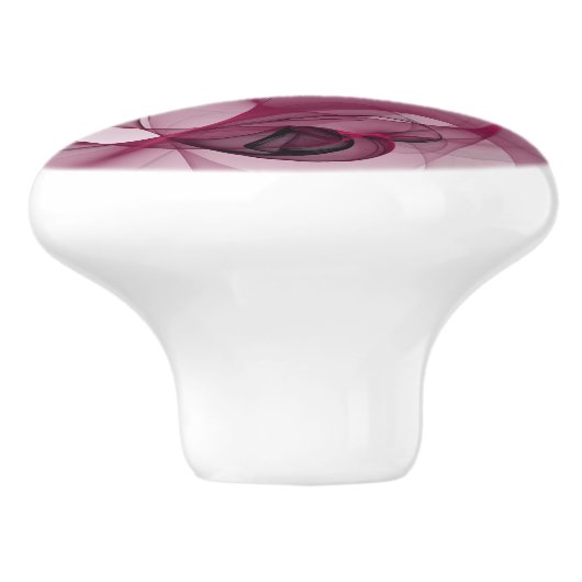 Fractal, moderne Abstracte Berry roze kunst Keramische Knop (Zijkant)