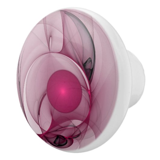 Fractal, moderne Abstracte Berry roze kunst Keramische Knop (Rechts)