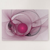 Fractal, moderne Abstracte Berry roze kunst Legpuzzel (Horizontaal)