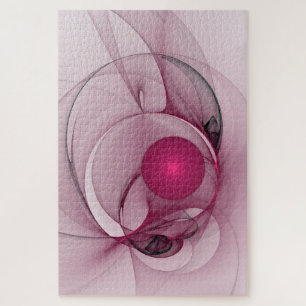 Fractal, moderne Abstracte Berry roze kunst Legpuzzel
