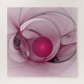 Fractal, moderne Abstracte Berry roze kunst Legpuzzel (Horizontaal)