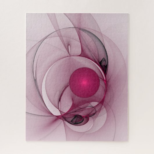 Fractal, moderne Abstracte Berry roze kunst Legpuzzel (Verticaal)