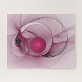 Fractal, moderne Abstracte Berry roze kunst Legpuzzel (Horizontaal)